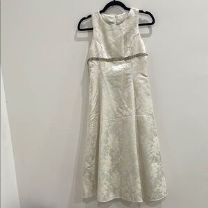 Jessica McClintock Girls Size 12 Beaded Floral Gown Dress Ivory Gold